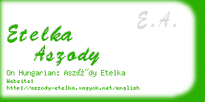 etelka aszody business card